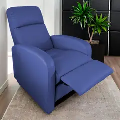 HIGH CLASS - Silla Reclinable Logan 1 puesto Tela Azul Indigo