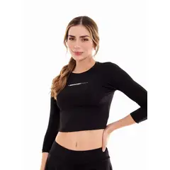 BELIFE - Camiseta Deporta Negra Manga Larga Para Mujer Belife.