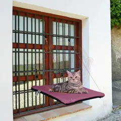 HALLY PET - Cama O Hamaca Gatos Para Ventanas Con Reja Rosado.