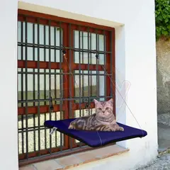 HALLY PET - Cama O Hamaca Gatos Para Ventanas Con Reja Morado.