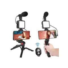 DIANSHENG - Kit Para Streaming Vlogs Mini Trípode Luz Relleno Micrófono