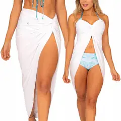 PRAIE - Salida De Baño 2420 Blanco Falda Entrelazada