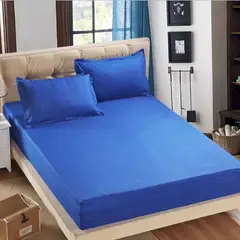 GENERICO - Sabana ajustable y 1 fundas cama sencillo azul rey