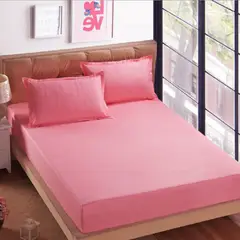 GENERICO - Sabana ajustable y 2 fundas cama doble rosada