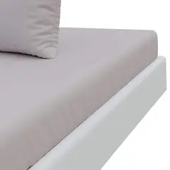 GENERICO - Sabana ajustable y 1 fundas cama sencillo gris 35 cms