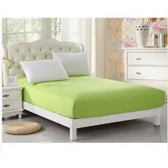 GENERICO - Sabana ajustable y 2 fundas cama queen verde pistacho 30 cms