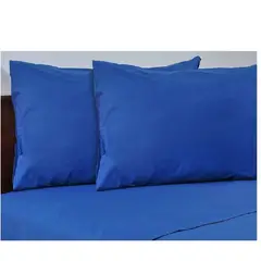 GENERICO - Sabana ajustable y 2 fundas cama queen azul rey 30 cms