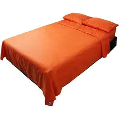 PASTELL - Juego de sabanas para cama king naranja 25 cms
