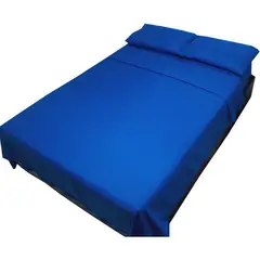 GENERICO - Juego de sabanas para cama semidoble azul rey 25 cms