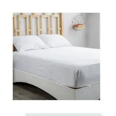 GENERICO - Protector de colchon tela antifluidos blanco cama queen