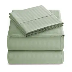 VENECIA - Juego de sábanas cama king 100% algodón 420 hilos - verde