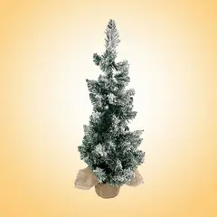BURICA - Arbol de Navidad de Mesa Nevado 60cm Base En Yute