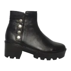 CALZADO CON ALTURA MONSERRATE - Botin en cuero para Mujer MoreLiber by Monserrate Ref Maná Negro