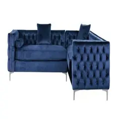 GENERICO - Esquinero Charlotte 240X200 Terciopelo Azul