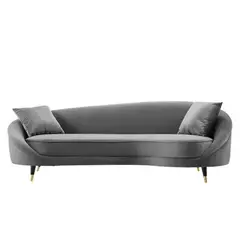 GENERICO - Sofa Freya 4 Puestos Terciopelo Gris 240X80x95