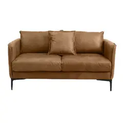 GENERICO - Sofa Oliver 2 Puestos Cuero Vegano Miel 150X075x080