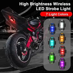 UNIVERSAL - Mini luz led flasheo para moto carro bici dron 7 colores