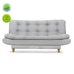 GENERICO - Sofá cama color gris damasco 3 posiciones patas de madera