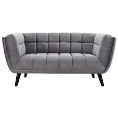 GENERICO - Sofa Haru 2 Puestos Terciopelo Gris