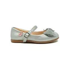 PAPOS - Baletas Dulce Bailarina Plateada - Crema