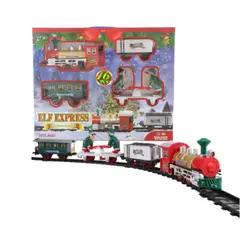 GENERICO - Pista de tren navideño musical con luces y elfos 404cm