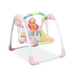 BEBESIT - Columpio Mecedora Eléctrica Portátil Bebé Mimo Rosa