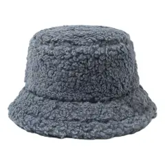 VELBROS - Gorro Pesquero Pescador Bucket Hat Sombrero Peluche Invierno - Gris oscuro