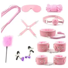 GENERICO - Kit erótico Bondage Sado sexual 10 piezas Rosado BDSM parejas