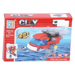 JUGUETELANDIA - HELICOPTERO 2 EN 1 BLOQUES  92 PIEZAS CAJA