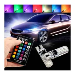 UNIVERSAL - Par cocuyos led t10 control multicolor flasheo carro moto