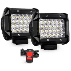 UNIVERSAL - 2 exploradoras led rompe niebla 24 led 16000lm fijas+suitche