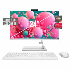 LENOVO - TODO EN UNO AIO 3 AMD RYZEN 5-7430U SSD 256GB RAM 8GB LED 24" FHD