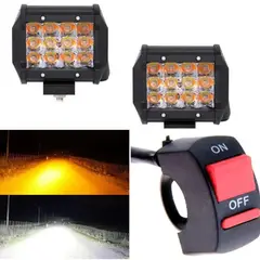 LEDMAX - 2 exploradoras led bicolor fijas/strober rompe niebla+suitch