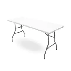 ASIA IMPORT - Mesa Plegable Portátil Blanca Largo: 180 cm