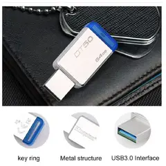 KINGSTON - Memoria usb 64gb datatraveler50 metalica original