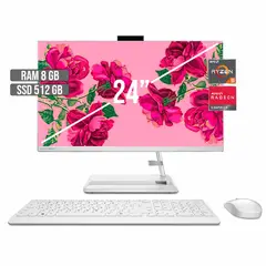 LENOVO - TODO EN UNO AIO 3 AMD RYZEN 5-7530U SSD 512GB RAM 8GB LED 24" FHD