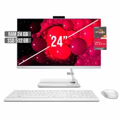 LENOVO - TODO EN UNO AIO 3 AMD RYZEN 5-7430U SSD 512GB RAM 24GB LED 24" FHD