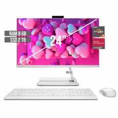 LENOVO - TODO EN UNO AIO 3 AMD RYZEN 5-7530U SSD 2TB RAM 8GB LED 24" FHD