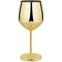 GENERICO - Copa de vino en acero inoxidable oro dorado