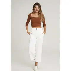 RAGGED - Pantalon Culotte Tamara Blanco