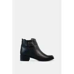 SANTORINI - BOTINES PARA MUJER LEANA CUERO NEGRO
