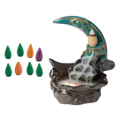 DAYOSHOP - Luna Quemador Incienso Proteccion + Cono De Incienso 0322