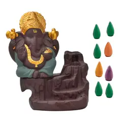 DAYOSHOP - Elefante Ganesha Quemador Incienso + Cono De Incienso 0334