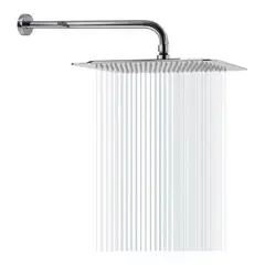 GENERICO - Regadera Ducha Acero Inoxidable Cuadrada 20cm -incluye Tubo.