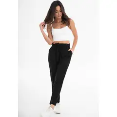 RAGGED - Pantalon Harem Negro