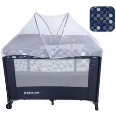 BEBESITOS - Cuna Corral Eco-200 Azul Bolas