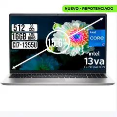DELL - Portátil 15 Intel Core i7-1355U 16GB RAM DDR5 SSD 512GB Pantalla 15.6” FHD, Color Silver