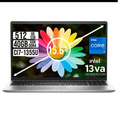 DELL - Portátil 15 Intel Core i7-1355U 40GB RAM SSD 512GB Pantalla 15.6” FHD, Color Silver