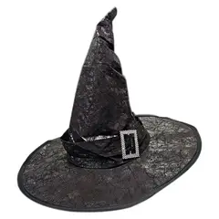GENERICO - Sombrero Bruja Gorro Hebilla Hechicero Mago Disfraz Hallowee