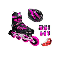 COUGAR - Combo Patines MZS833LG2 Con Protecciones L Fucsia